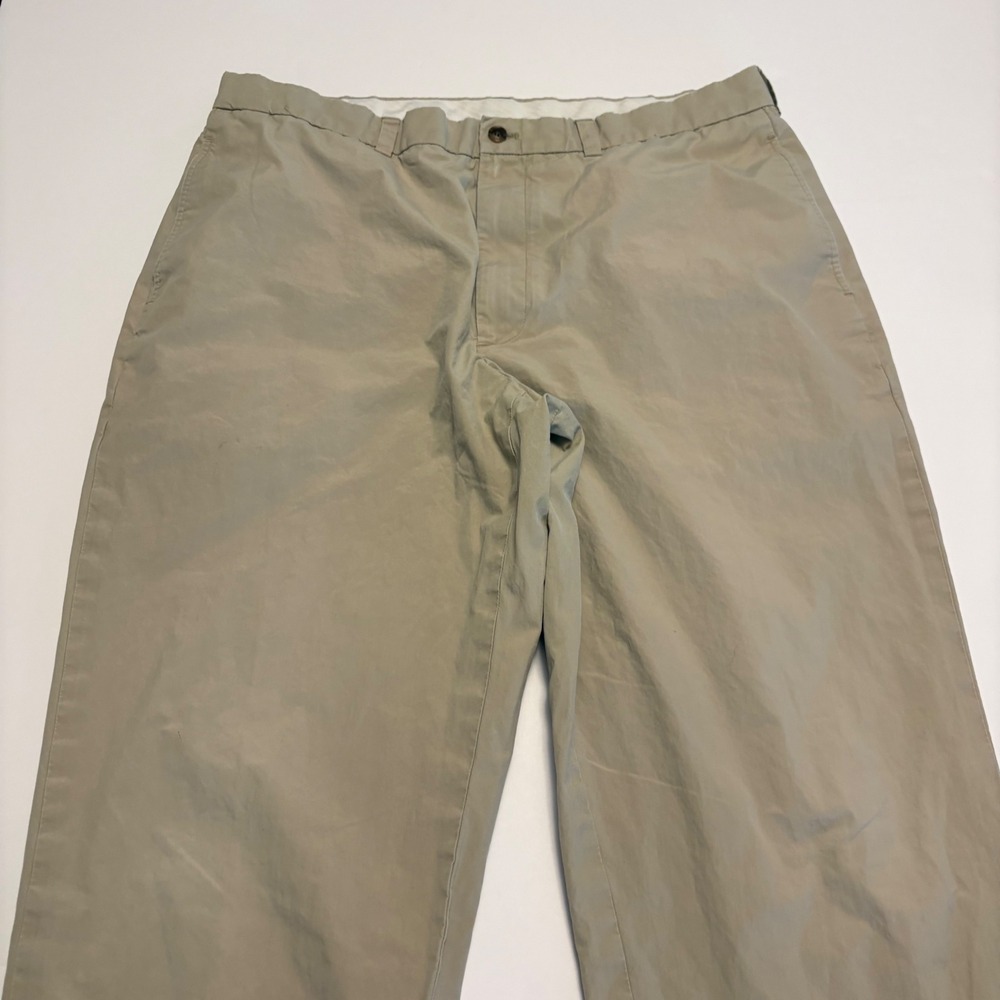Brooks Brothers 346 Chino Pants Mens 38x30 Khaki Tan Cotton Flat Front Trousers